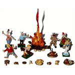 Pixi UDERZO : Mini & Village Astérix Le Banquet d'Astérix / Boîte N°5 : Le Feu-7 fig. + 8 access