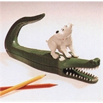 Pixi HERGÉ : Résines Patrick Regout Boîte crayons Milou sur crocodille