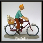 Pixi HERGÉ : Tintin série N°3 " LES BIJOUX DE LA CASTAFIORE " TIntin et Milou à vélo