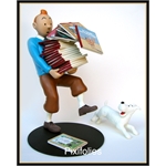 Moulinsart HERGÉ : Moulinsart Résine / Images Mythiques I Tintin tenant les Albums / 1