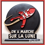 Pixi HERGÉ : Stèles Patrick Regout On a marché sur la Lune / Fusée