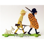 Pixi HERGÉ : Plats d'Etain " TINTIN AU CONGO " Tintin,Milou et le Guerrier Pixi HERGÉ : Plats d'Etain " TINTIN AU CONGO " Tintin,Milou et le Guerrier