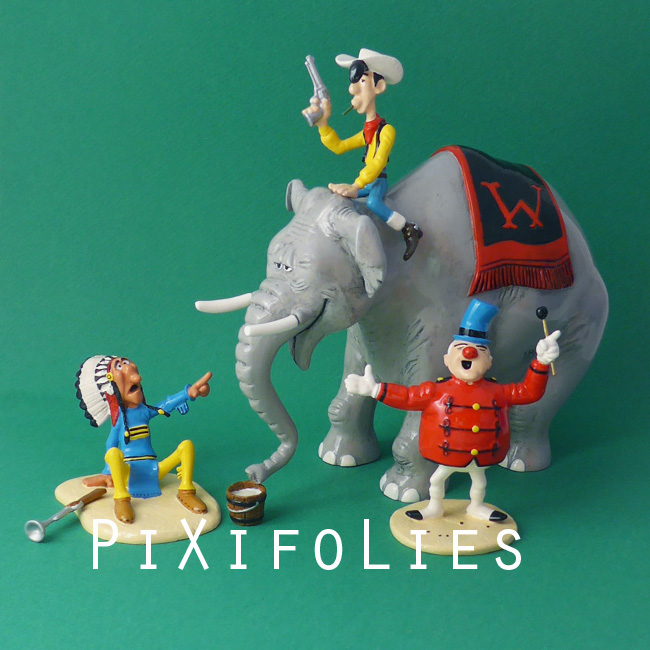 Pixi MORRIS : Lucky Luke Lucky Luke on the Western Circus elephant