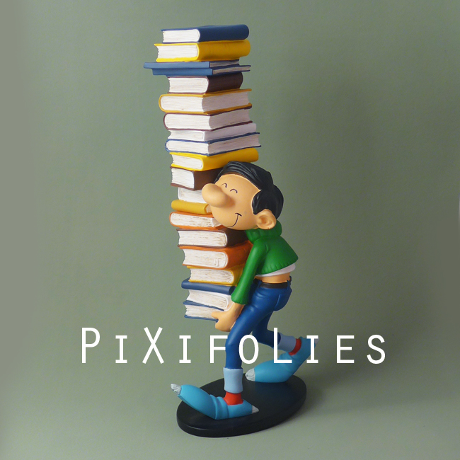 Figurine Gaston Lagaffe Plastoy Collectoys - Pile D'albums En Résine, Neuve