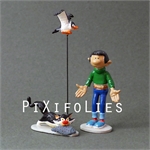 Pixi FRANQUIN : Gaston série N°1 Gaston avec son Chat et sa Mouette