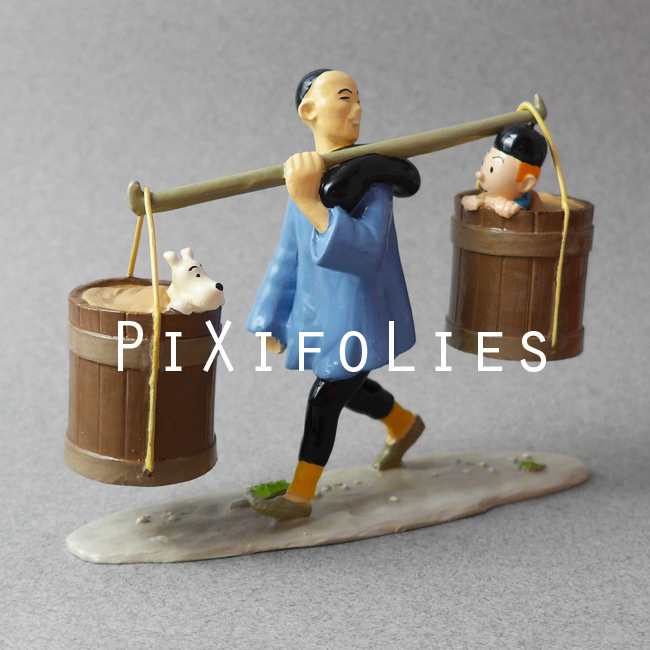 FIGURINE PVC MOULINSART TINTIN KUIFJE HERGE 2011 TENUE DE CHINOIS LOTUS BLEU