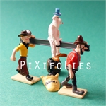 Pixi MORRIS : Mini & Ville de Lucky Luke Le tricheur - 5 fig.