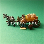 Pixi MORRIS : Mini & Ville de Lucky Luke Le Chariot Plat - 5 fig.