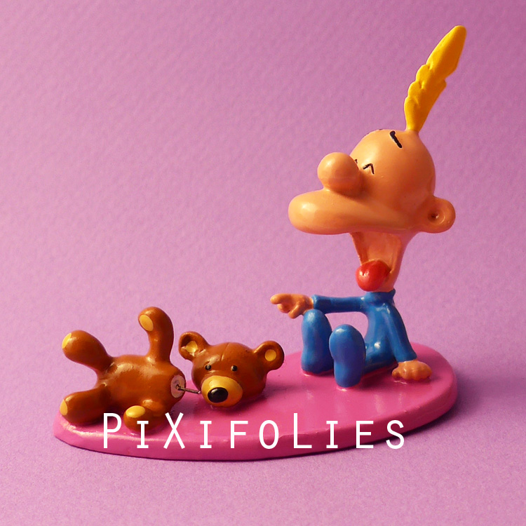 Figurine Pixi - Tintin Et Ours En Peluche - Réf 4550 - Plomb - Occasion
