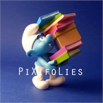 Pixi PEYO : Les Schtroumpfs / Collectoys Résine Schtroumpf avec Pile de Livres