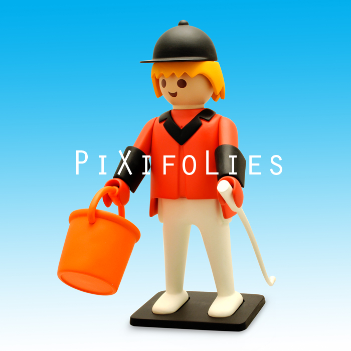 Figurine Plastoy N°264 – Le Cavalier De Concours Playmobil – Résine 25 Cm – Neuf