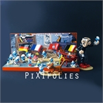 Pixi PEYO : Les Schtroumpfs Origine Présentoir bois Schtroumpf Origine III + les 11 Schtroumpfs limités et les 4 Porte drapeaux Pixi PEYO : Les Schtroumpfs Origine Présentoir bois Schtroumpf Origine III + les 11 Schtroumpfs limités et les 4 Porte drapeaux