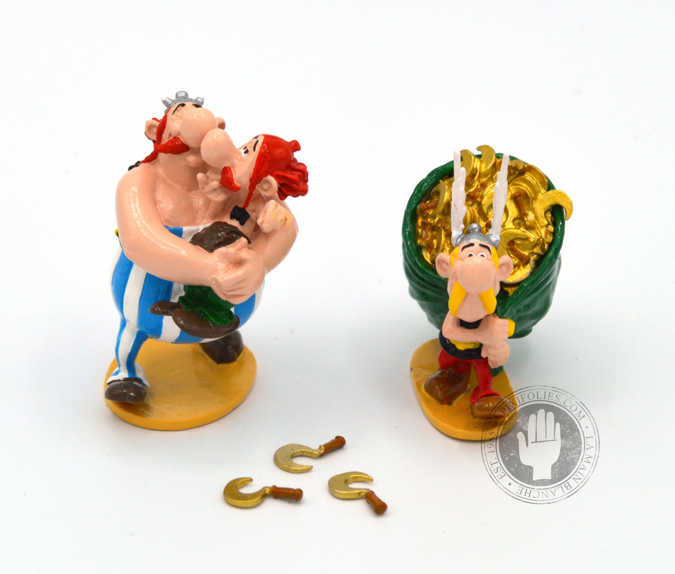 Figurine Pixi Astérix Et Obélix Avec Son Cousin - Réf 2360 - Tirage Limité 330 Ex - Occasion