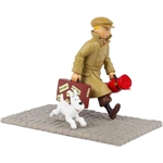 Moulinsart HERGÉ : Moulinsart Résine / Images Mythiques II Tintin et Milou "Ils arrivent" (sol pavé)