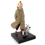 Moulinsart HERGÉ : Moulinsart Résine / Pièces iconiques grande taille Tintin en trench-coat et Milou (60 cm)