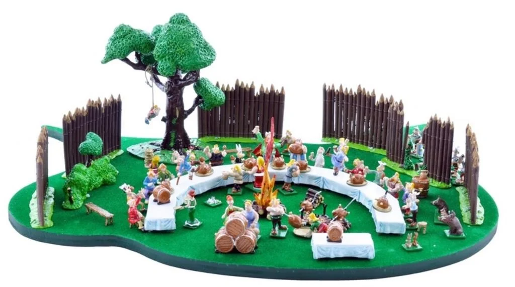 Pixi UDERZO : Mini & Village Astérix Le Banquet d'Astérix / Bte N° 1,2,3,4,5 + plateau