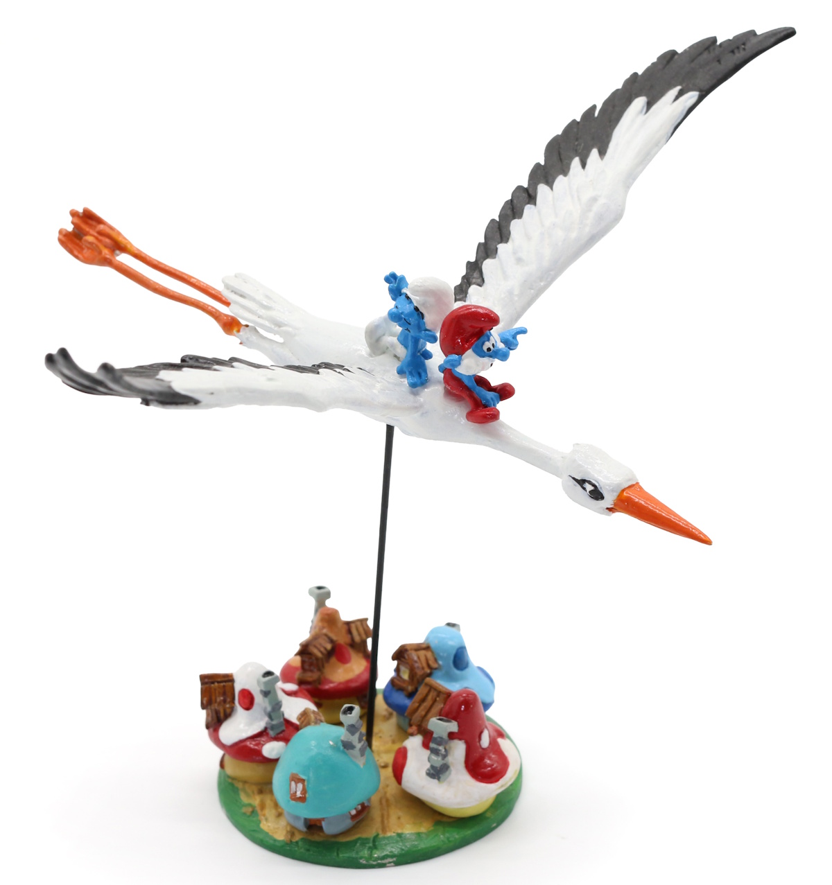 Pixi PEYO : Smurfs The Smurfs and the Stork, flying over the village